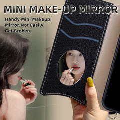 Funda para teléfono de piel de lichi con for...