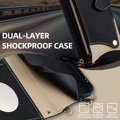 Funda para teléfono de piel de lichi con for...