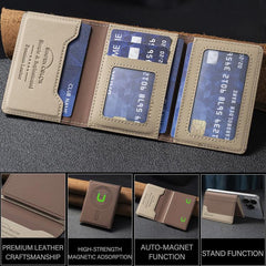 Color Matching Magnetic Wallet Card Bag Case