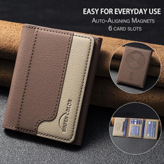 Color Matching Magnetic Wallet Card Bag Case