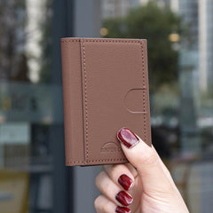 Solid Color Magnetic Wallet Card Bag Case