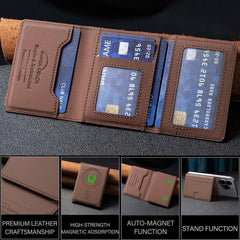 Solid Color Magnetic Wallet Card Bag Case