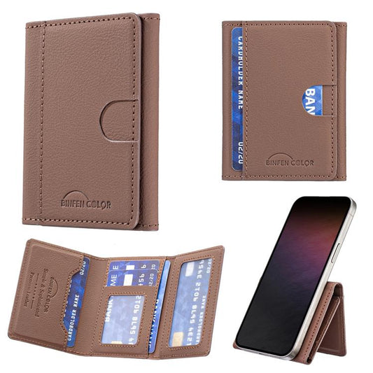Solid Color Magnetic Wallet Card Bag Case