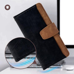 Funda para teléfono de cuero con costuras de...