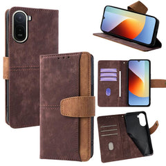 Funda para teléfono de cuero con costuras de...
