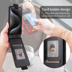 Funda de cuero magnética vertical con tapa a...