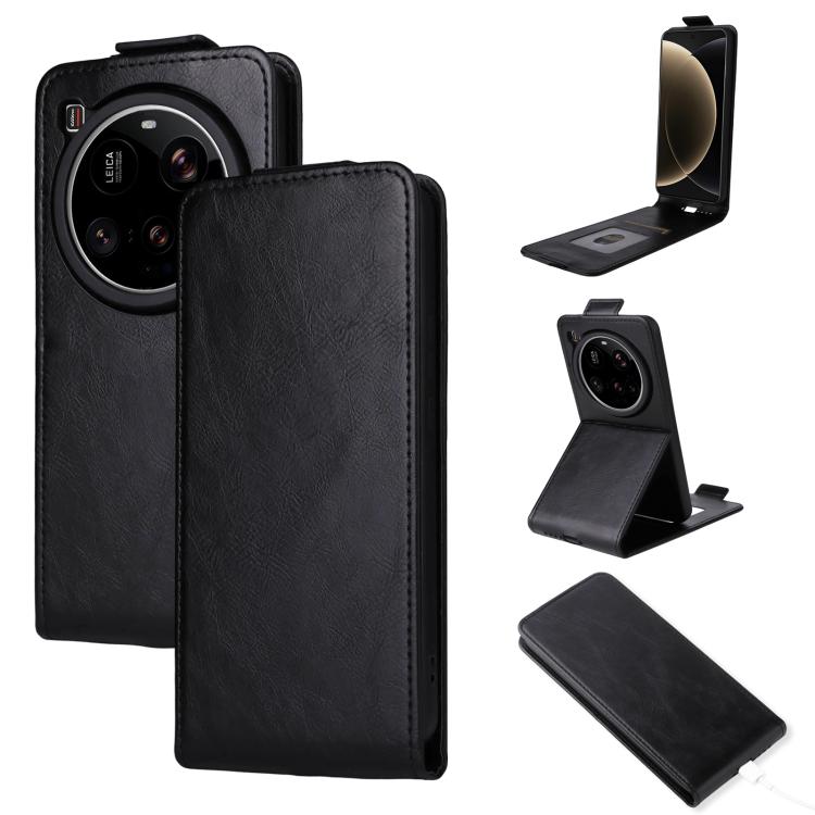 Funda de cuero magnética vertical con tapa a...