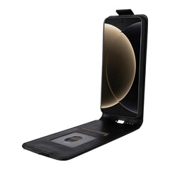 Funda de cuero magnética vertical con tapa a...