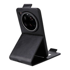 Funda de cuero magnética vertical con tapa a...
