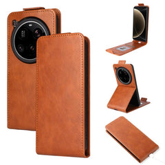 Funda de cuero magnética vertical con tapa a...
