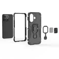 Funda híbrida de TPU y PC con soporte metáli...