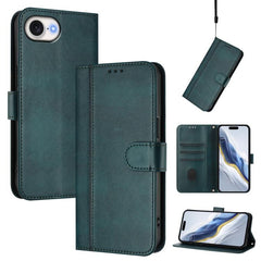 Line Splicing Buckle Retro Leather Phone Cas...
