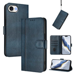 Line Splicing Buckle Retro Leather Phone Cas...