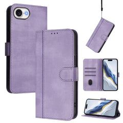 Line Splicing Buckle Retro Leather Phone Cas...