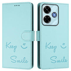 Funda de cuero RFID con relieve de sonrisa p...