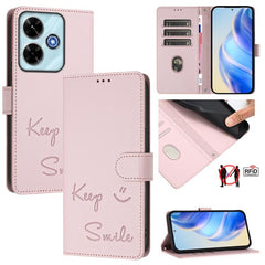 Funda de cuero RFID con relieve de sonrisa p...