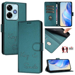 Funda de cuero RFID con relieve de sonrisa p...