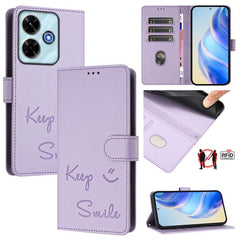 Funda de cuero RFID con relieve de sonrisa p...
