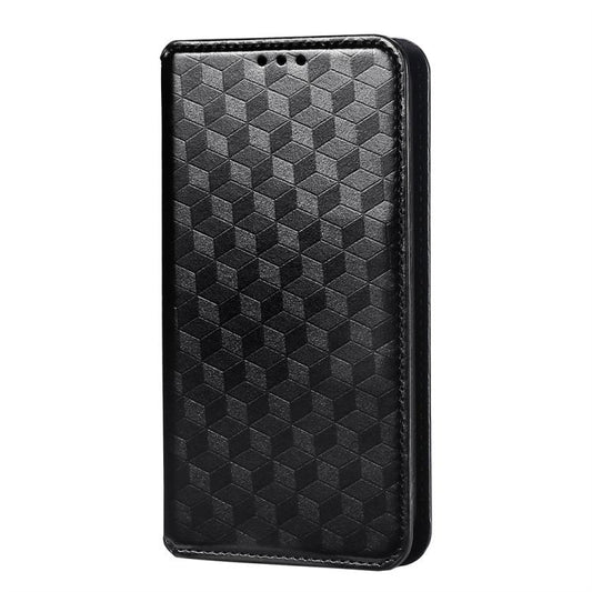 Funda de cuero plegable con textura de cuadr...