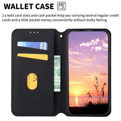 Funda de cuero plegable con textura de cuadr...