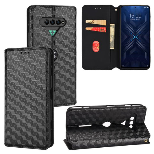 Funda de cuero plegable con textura de cuadr...