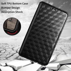 Funda de cuero plegable con textura de cuadr...