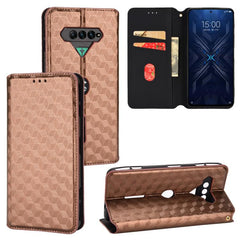 Funda de cuero plegable con textura de cuadr...