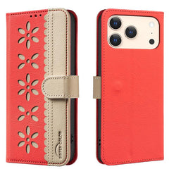 Splicing Color Hollow Flower Pattern RFID Le...