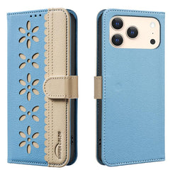 Splicing Color Hollow Flower Pattern RFID Le...