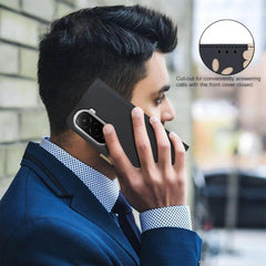 Funda de cuero para teléfono RFID con estamp...