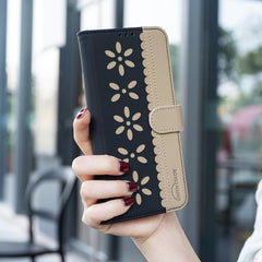 Funda de cuero para teléfono RFID con estamp...
