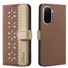 Funda de cuero para teléfono RFID con estamp...