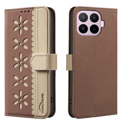 Funda de cuero para teléfono RFID con estamp...