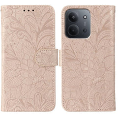 Funda de cuero tipo libro con relieve de flo...