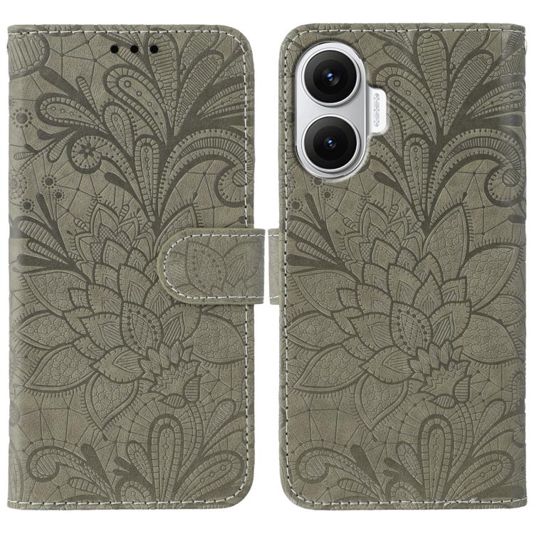 Funda de cuero tipo libro con relieve de flo...