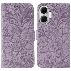 Funda de cuero tipo libro con relieve de flo...
