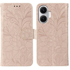 Funda de cuero tipo libro con relieve de flo...