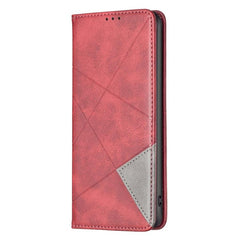 Funda magnética de cuero con textura de romb...