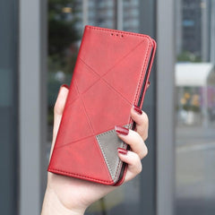 Funda magnética de cuero con textura de romb...