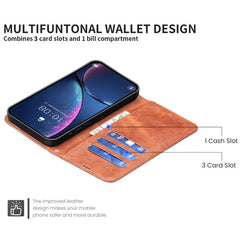 Funda para teléfono plegable de cuero de col...
