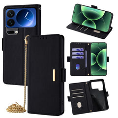 Funda de cuero para teléfono con cadena cruz...