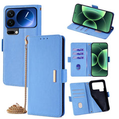 Funda de cuero para teléfono con cadena cruz...