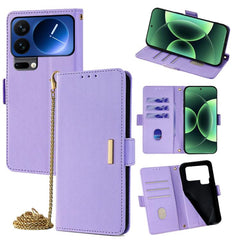 Funda de cuero para teléfono con cadena cruz...
