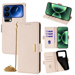 Funda de cuero para teléfono con cadena cruz...