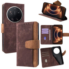 Funda para teléfono de cuero con costuras de...