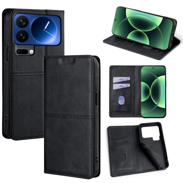 Funda magnética para teléfono de cuero con t...