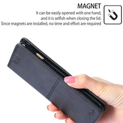 Funda magnética para teléfono de cuero con t...