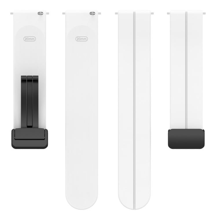 Correa de reloj de silicona negra plegable c...