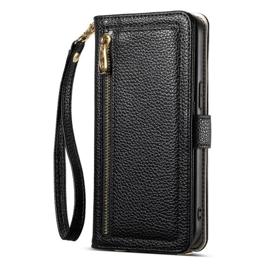 ESEBLE E11 Cartera de piel con cremallera y ...