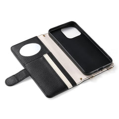 ESEBLE E11 Cartera de piel con cremallera y ...